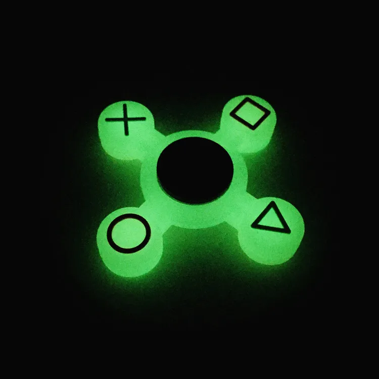 Mão Girador Luminosa Silicone geometria Sinais Fidget Brinquedo Máquina de Jogo Controlador de PlayStation PS Botão Símbolo Brilho EDC