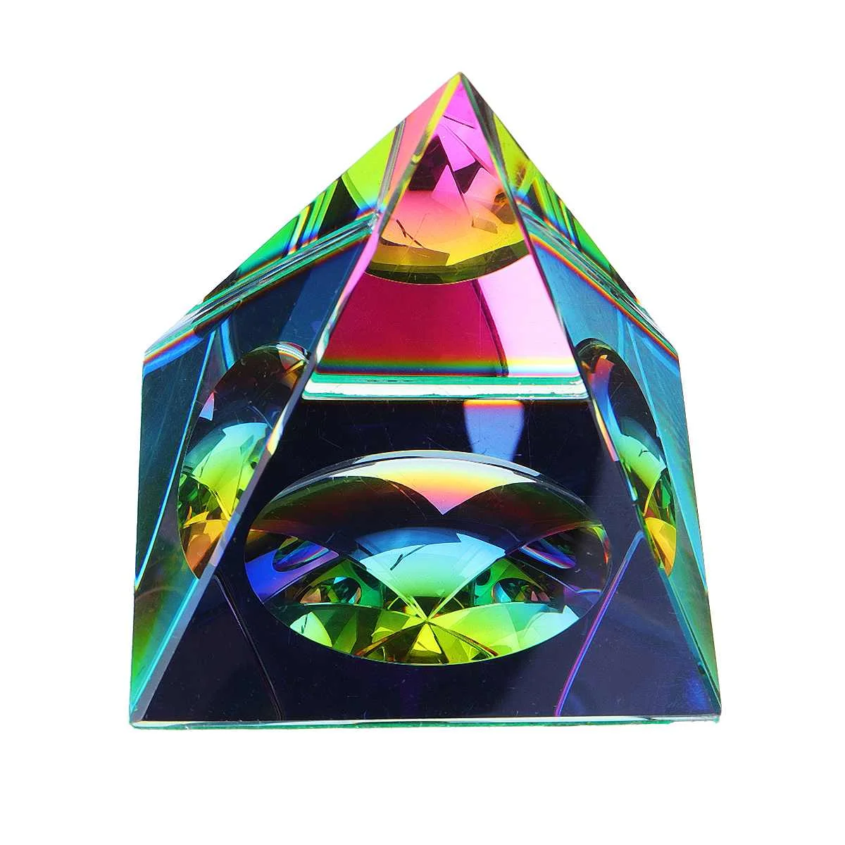 1 ПК прозрачный радужный Pyramid Home Art декор Радуга Цвета с подарочной коробке K9 Кристалл 6 см декоративное украшение для дома ремесла подарок