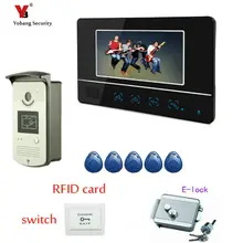 Yobang Security FREE SHIPPING 7″ Monitor Video Home Door Bell Intercom Security Camera door bell phone 5pcs RIFD cads
