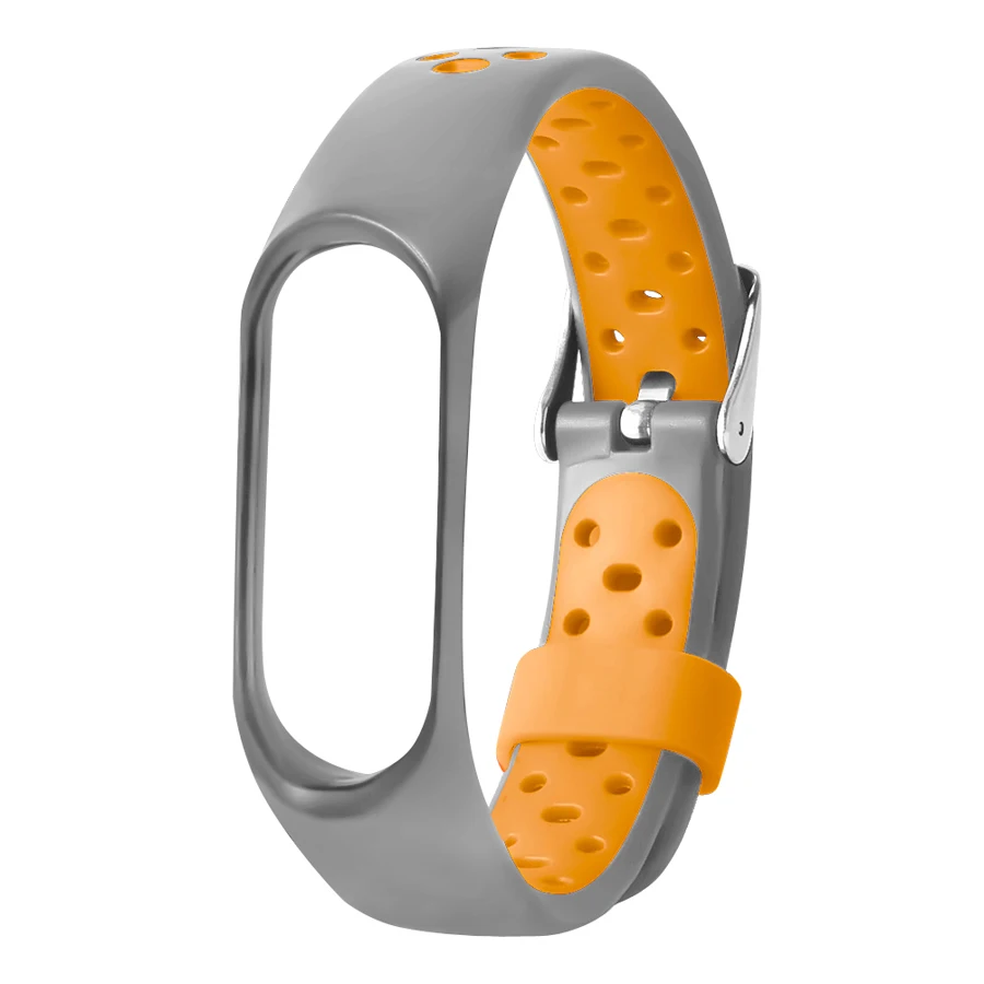 Ремешок для mi Band 4 красочные спортивные силиконовые часы браслет для Xiaomi mi Band 3 4 браслет для mi Band 3 браслет - Цвет: Gray orange