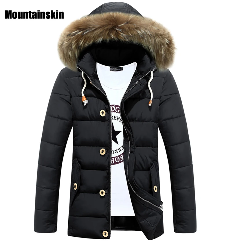 Winter Parka Herren Mit Pelzkragen - Dicke Fleece Jacke Mit Kapuze