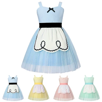 

Baby Girl Alice Dress Toddler Cartoon Alice in Wonderland Costume Children Summer Clothing Kids Birthday Fancy Princess Dresses