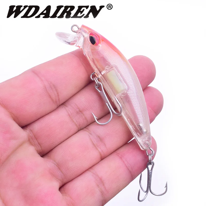 

1Pcs Luminous Floating Minnow Fishing Lure Hard Artificial Crank Bait 3D Eyes 7cm 11.5g Fishing Wobblers Crankbait Minnows