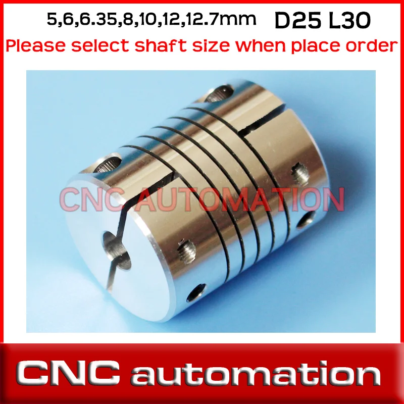 

2pcs aluminium CNC Stepper Motor Flexible Couplings D25 L30 Shaft Coupler 5mm, 6mm, 6.35mm, 8mm, 10mm, 12mm, 12.7mm 1/2", 1/4"