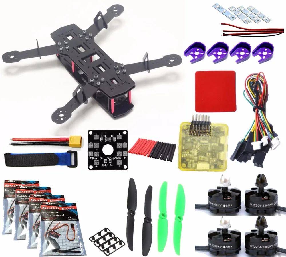 Квадрокоптер Aerops RC из углеродного волокна 250 мм QAV250 комплект с распределительной