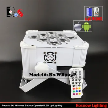 

8pcs/lot 5 in 1 wireless powered battery led quad par lights / LED stage lighting for concerts with free XLR transmitter