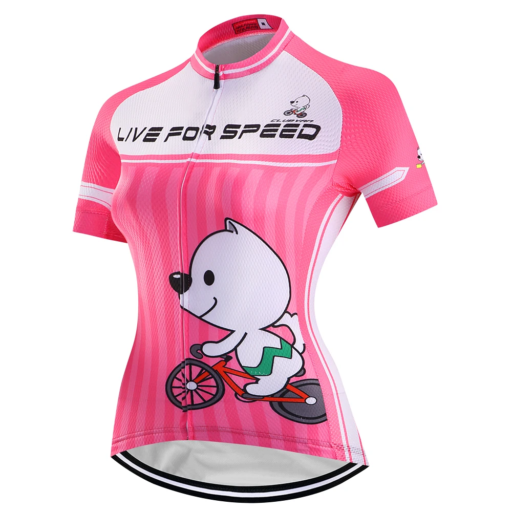 CLUBVAN  Short Sleeve Summer Women MTB Bike Clothing Breathable Bicycle Clothes Ropa Ciclismo Girls UV Cycling Jersey