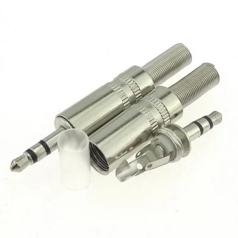 3 5mm Plugs Jack 3 5mm Connector Stereo two channel Headphone Plug Audio Connector Nickel Plated Can be Wired