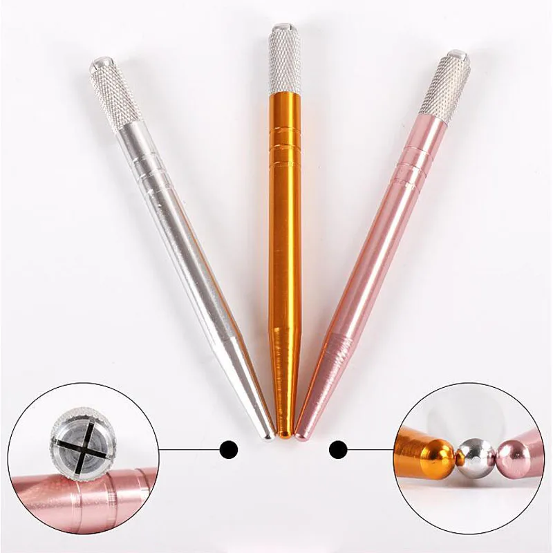 

1pc Microblading Accessories Tattoo Manual Pen Aluminium Alloy Handle Machine Pen for Permanent Makeup Embroidery Eyebrow Lip
