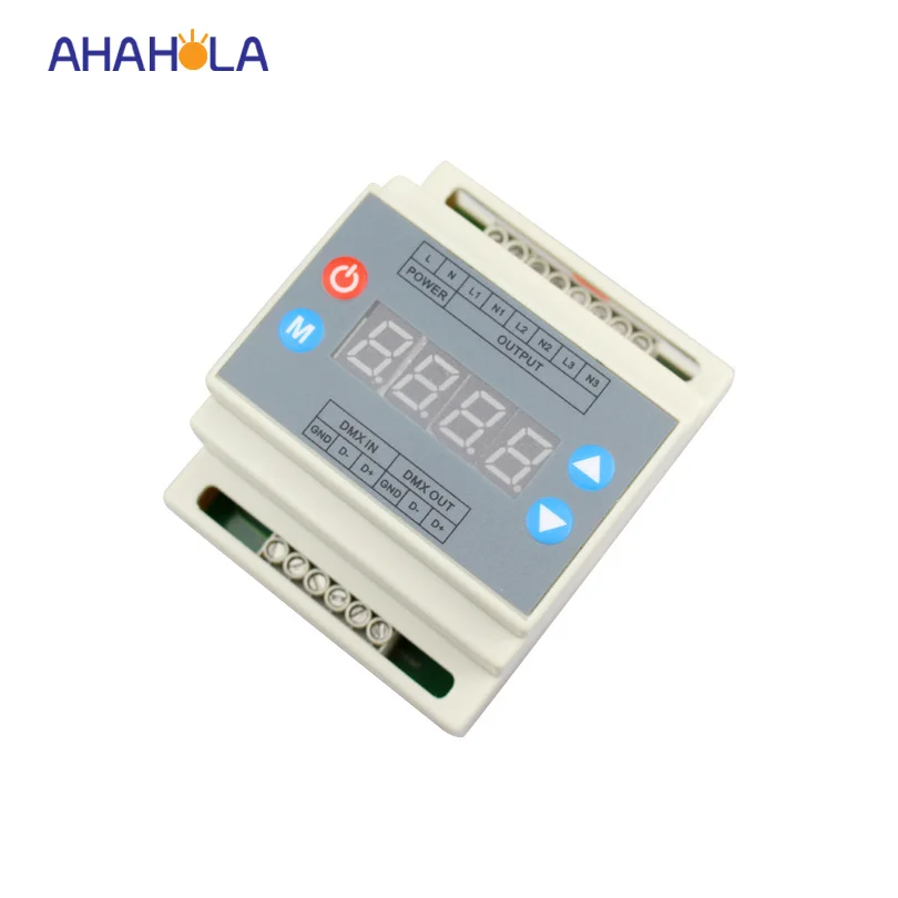 AC 85-265 v wyjście 3 kanałowy triak led dmx kontroler ściemniacz dla led lampy światła, krawędzi spływu ściemniacz jasność regulowana