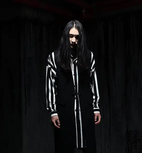 Мужские жилет без рукавов Длинные Стенд воротник Slim Fit Пальто Тренч Черный A49 |