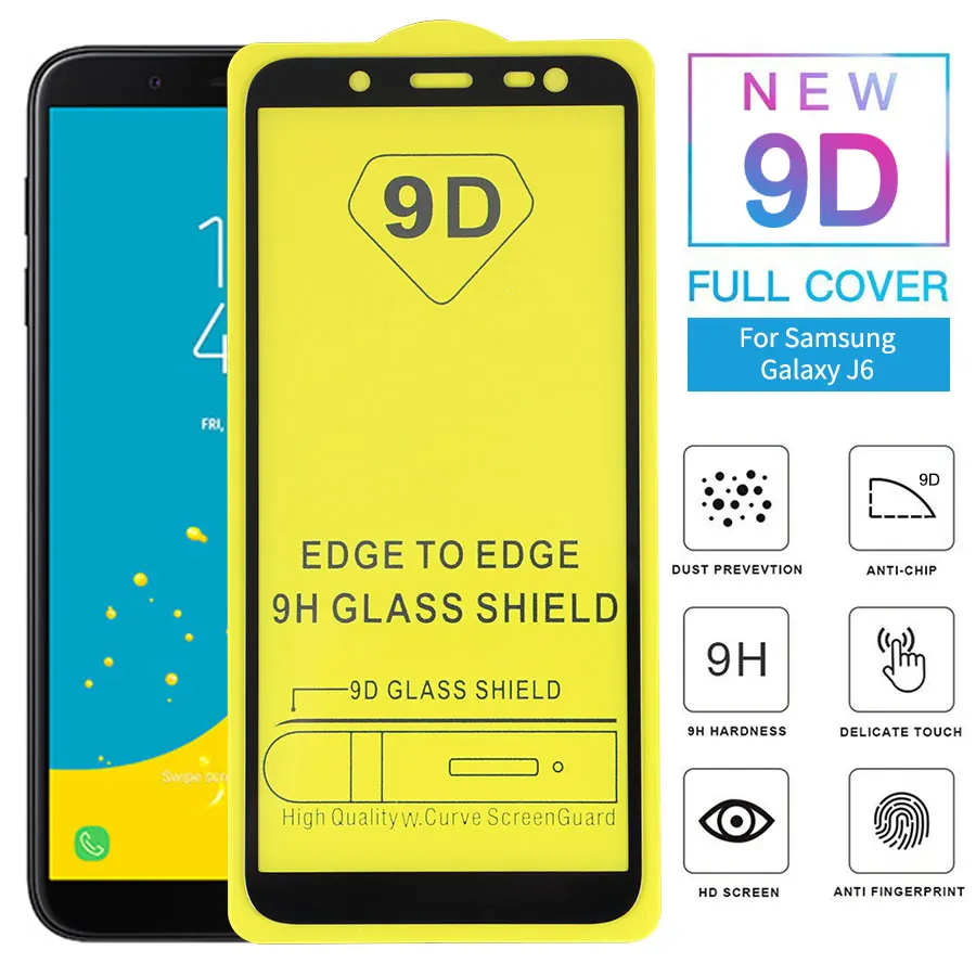 Владимир 9D полный клей крышка из закаленного Стекло для samsung Galaxy J6 J600 Экран