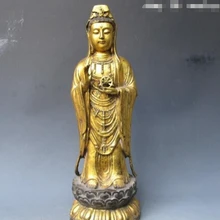 Песня voge gem S1189 2" Китайский Храм Народная классическая Старый Бронзовый Gild Авалокитешвара Кван юн Гуаньинь