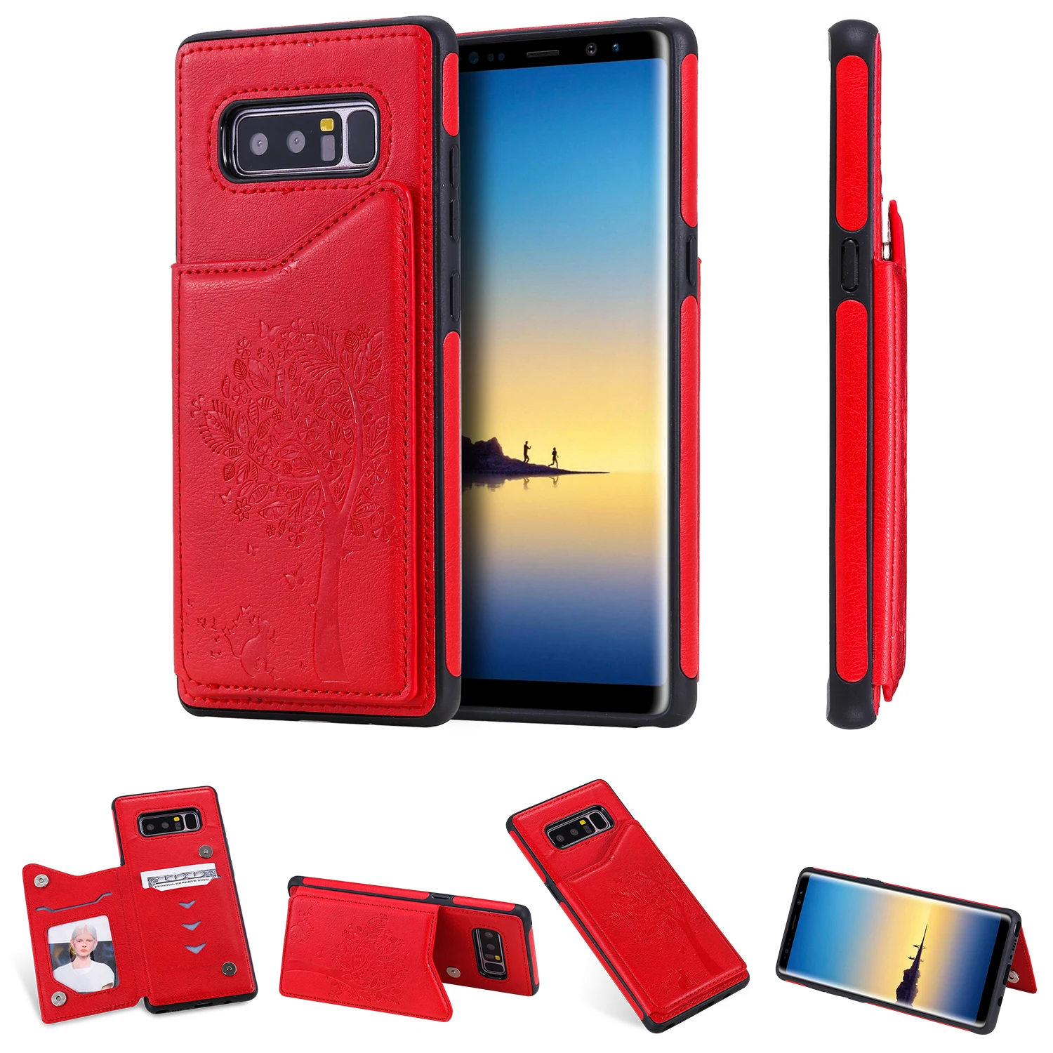 Кожаный чехол с откидной крышкой и отделением для карт для samsung Galaxy S10 5G S8 S9 Plus, чехол с магнитной подставкой для NOTE 10 PRO 9 8 S10e 360