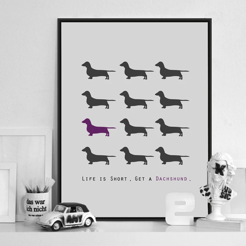 sausage dog wall art
