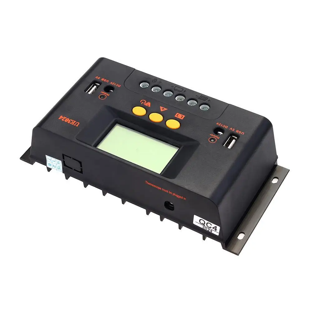Контроллер солнечной батареи PWM 30A/50A/60A 12 В 24 48 ЖК дисплей USB 5 постоянного тока