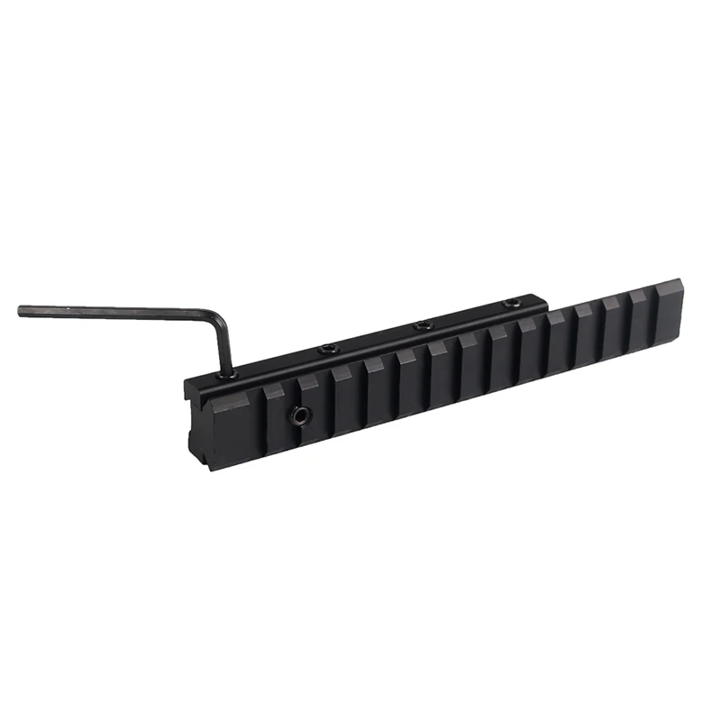 Scope Extension Rail Mount Base Adapter 11mm to 20mm Converter 15.5cm Length 14 slots Dovetail Picatinny Weaver for Tactical Hunting Accessory RL1-0030 (6)