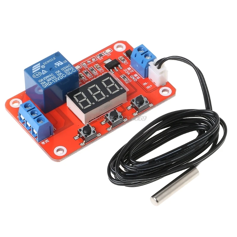 

DC 12V Digital Temperature Display Module Sensor Relay Switch Control -20-100 centigrade