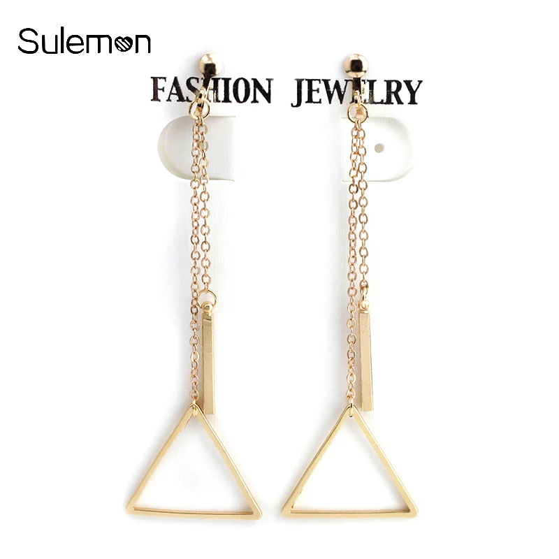 Us 1 25 60 Off Metal Triangle Clip Earrings No Ear Hole Fashion Simple Geometry Earring Without Piercing Women Long Tels Ce140 In Us 1 25 60 Off Metal Triangle Clip Earrings No Ear Hole Fashion Simple Geometry Earring Without Piercing Women Long Tels Ce140 In