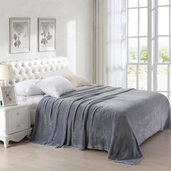 

FUNBAKY 5 Sizes Soft Fluffy Solid Coral Fleece Blanket Soft Adult Fabric 200x230cm For Beds Adult Thick Use Office Travel Car