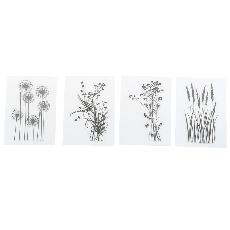Navidad 5 hojas Wetrys Sello de silicona transparente para Halloween decoraci/ón con 1 bloque cuadrado de acr/ílico para manualidades /álbum de fotos