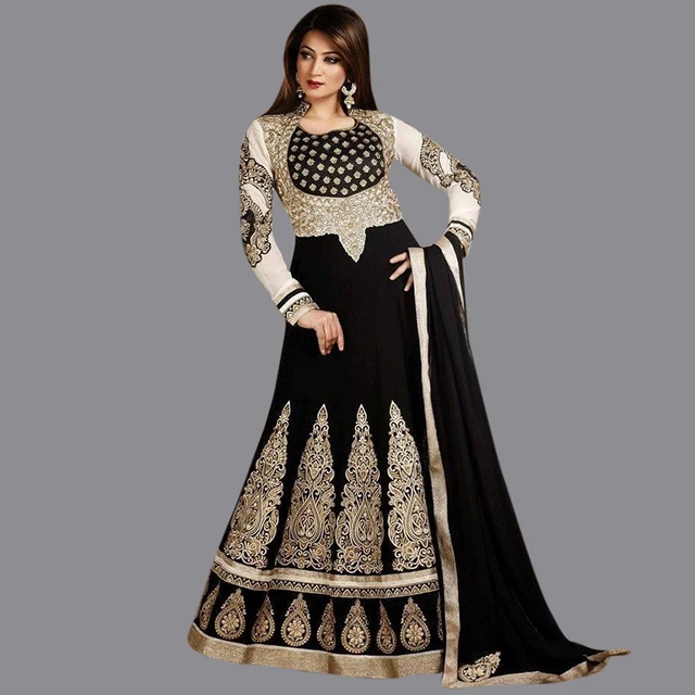 Vimans De Luxe or Noir Robes De Soirée Kaftan Dubaï Indien 2017 Robes avec manches longues
