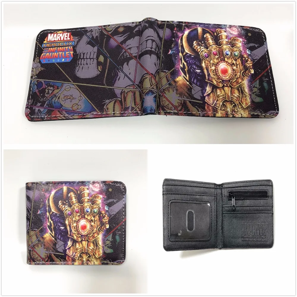 

2018 HeroClix Purse Marvel Comics Infinity Gauntlet Wallet Cartoon Anime Gift Men Short Leather Wallets W841Q
