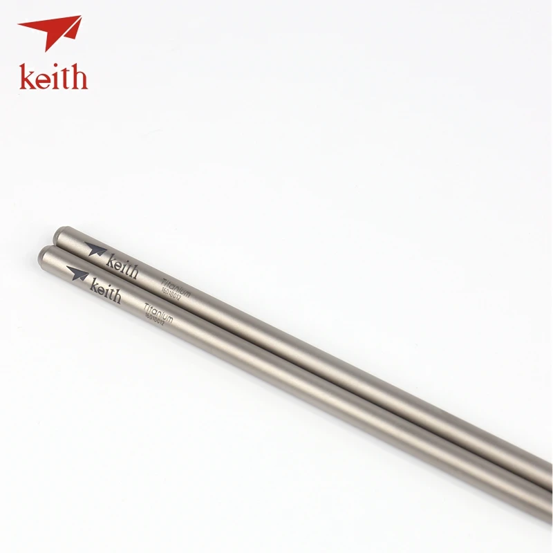 Keith 1 par titanio puro palillos chino cocina vajilla viajar Camping Picnic palillos