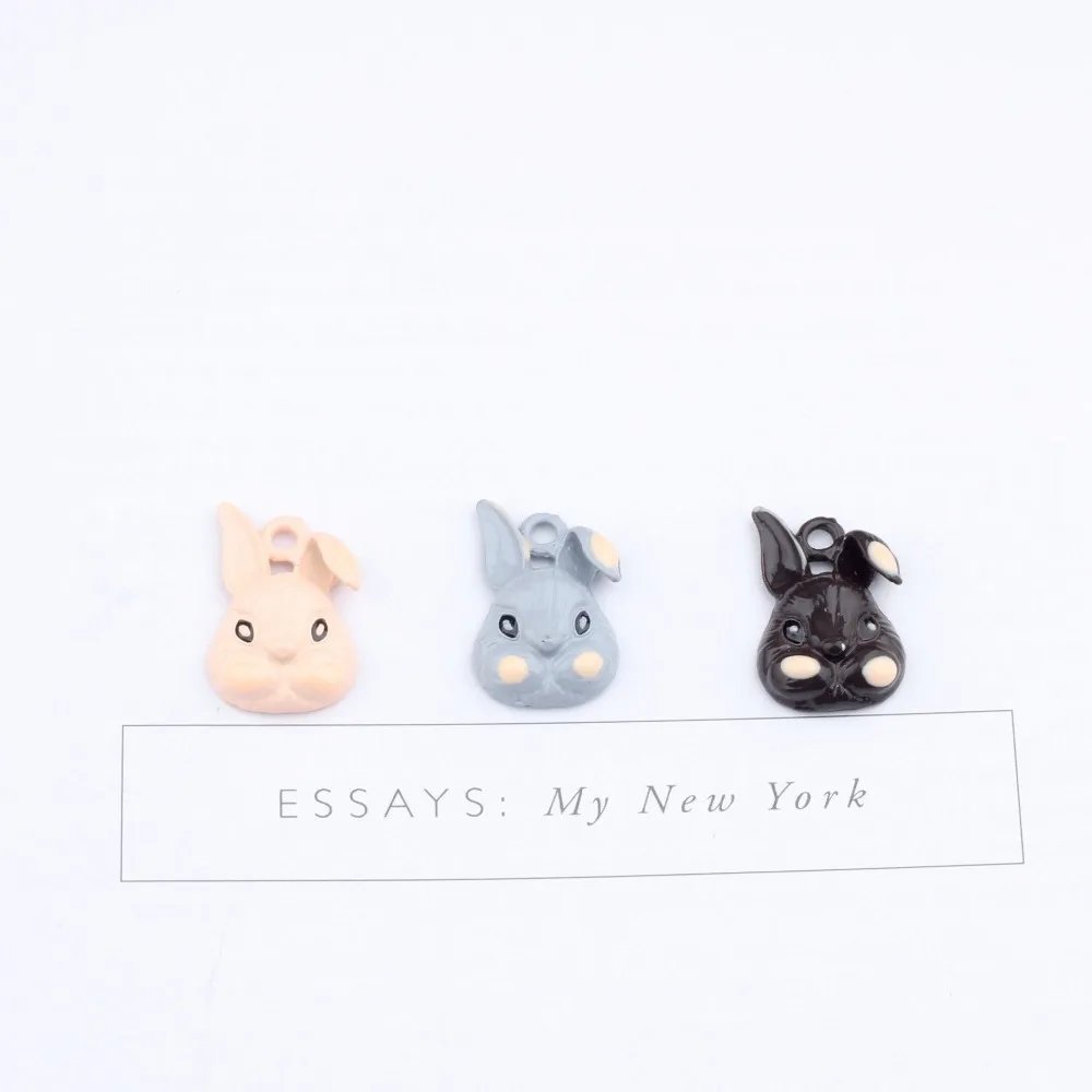 

Mini order 12*20MM 10pcs Kawaii Animal Rabbit Pendants DIY Jewelry Findings ornament Accessories Floating Earring Enamel Charms