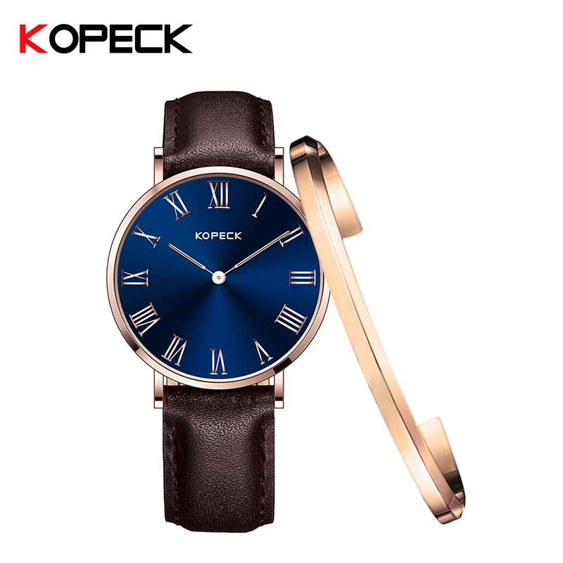 

KOPECK Watch Women Stainless Steel Leather Band Casual Fashion Female Watches With Bracelet Luxury Quartz Watch Nwanyi Isiokwu