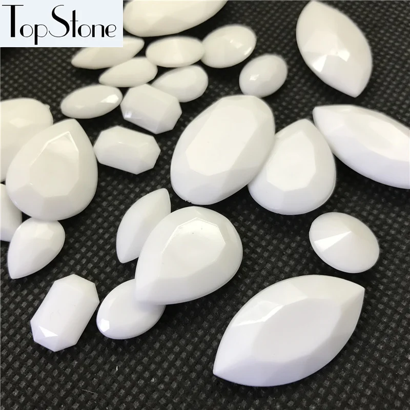 Мел молочно-белого цвета Акриловые Необычные камни каплевидные, Navette, Rivoli, Овальные, прямоугольные 13x18 мм все размеры для изготовления ювелирных изделий