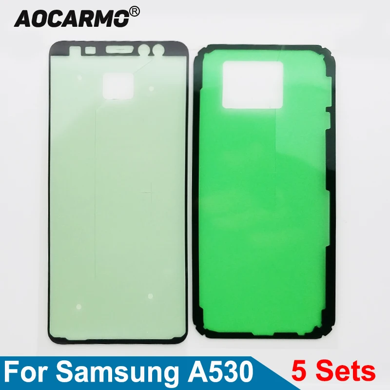 Aocarmo 5 шт./лот для Samsung Galaxy A530 A8 (2018) передний ЖК-экран клейкая задняя дверь крышка
