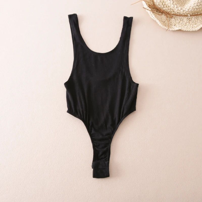 Sexy U Neck Summer Backless Elastic Women Jumpsuit Rompers Casual Ladies Solid Color Bodycon Beach Wear Knit Bodysuit Sexy U Neck Summer Backless Elastic Women Jumpsuit Rompers Casual Ladies Solid Color Bodycon Beach Wear Knit Bodysuit