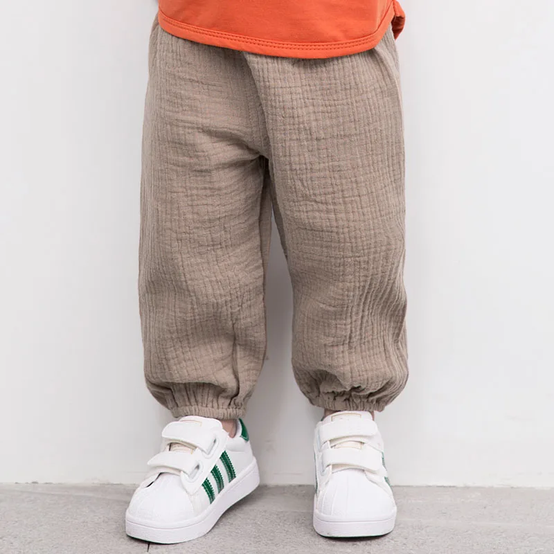 

New 1-5Y 2019 Autumn Kids Solid Harem Pants Cotton Pleated Children Casual Pants Baby Boys Girls Pants