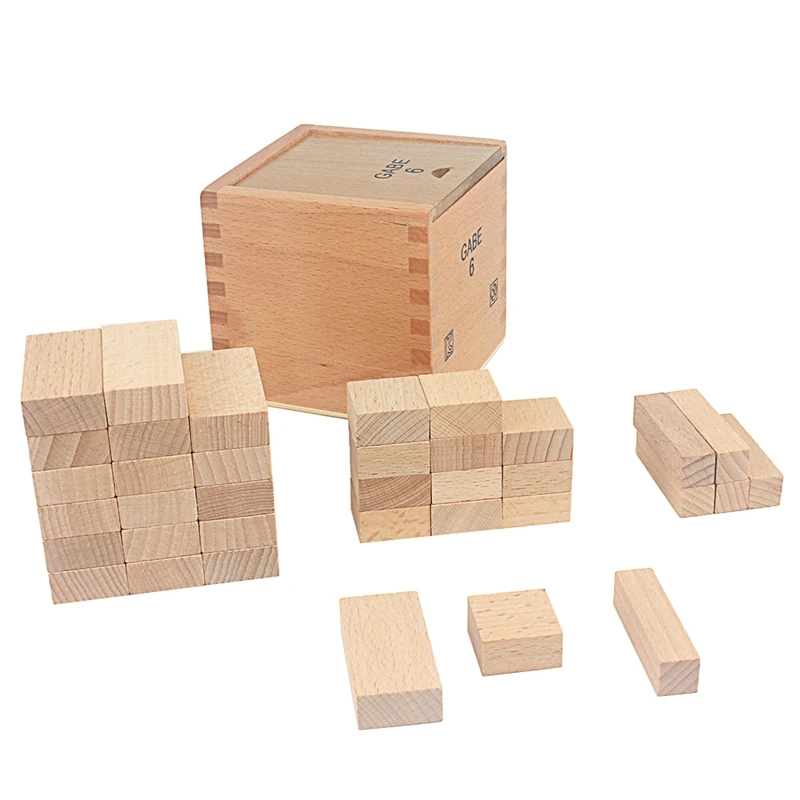  Frobel 교육 완구 Gabe6 비율 Froebel 18Pcs 큐브 어린이를위한 단단한 나무 장난감 교육 유치원 유치원