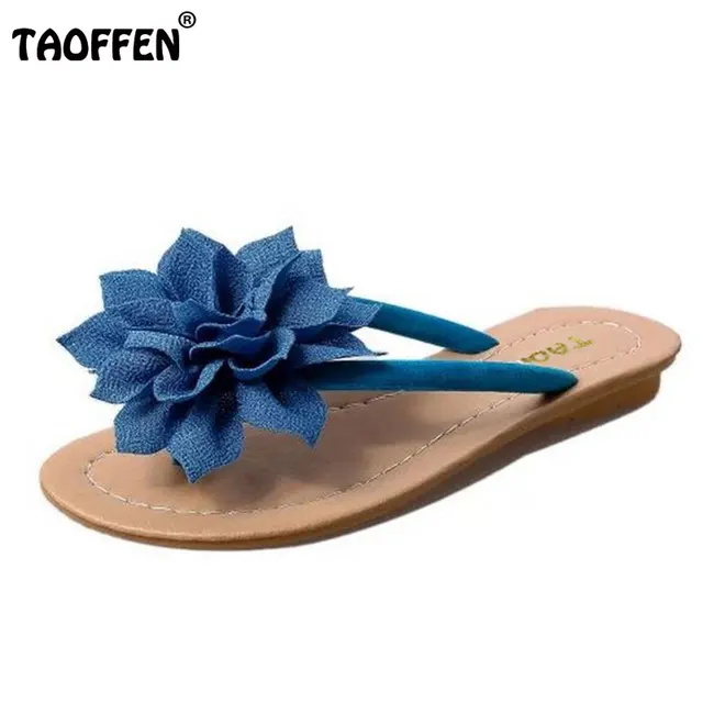 TAOFFEN flower brand quality leisure women sandals slippers summer shoes beach flip flops women footwear size 36-40 WA0183