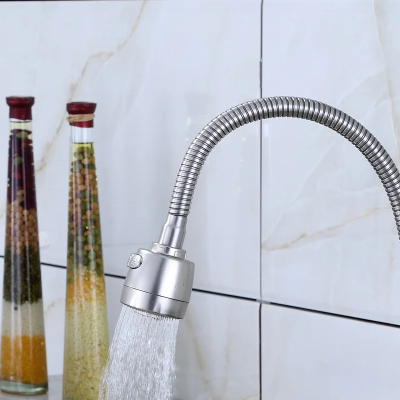 MOIIO Flexible Design Kitchen Sink Faucet Pull Out Kithcen Faucet Swivel Spout Chrome Hot and Cold  Mixer Tap Flexible Faucet