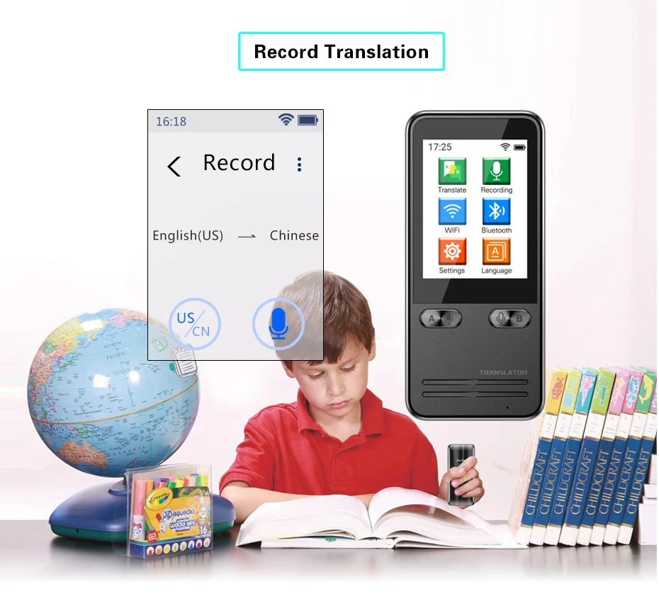 XYCING W6 43 Languages WIFI Smart Voice Translator Device, Record Translator, Chinese and English Offline Translator XYCING W6 43 Languages WIFI Smart Voice Translator Device, Record Translator, Chinese and English Offline Translator