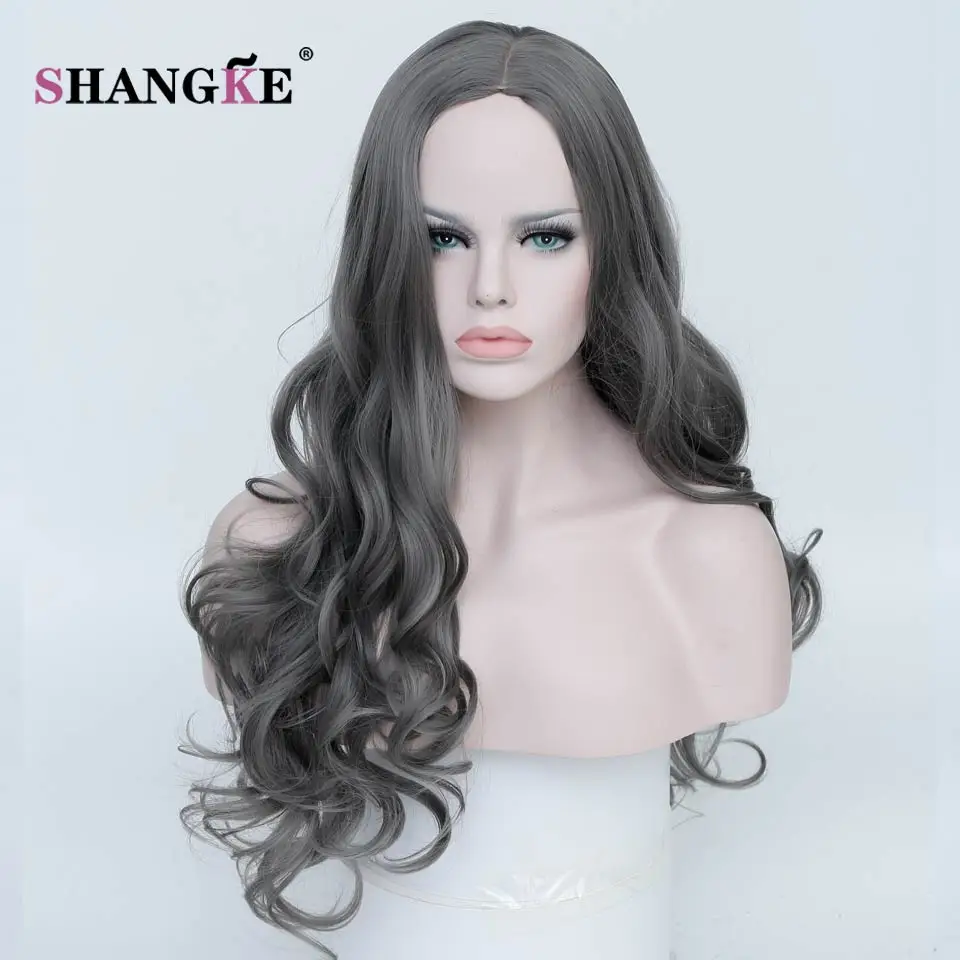 Shangke Dlinnye Volnistye Volosy Pariki Zhenshiny Sinteticheskie Serye Pariki Dlya Chernyj Belyj Zhenshiny Teploizolyacionnyj Poddelnye Pricheski Zhenshin Volos Pieces Pariki S Aliekspress Otzyvy Pokupatelej