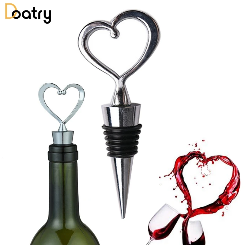 1 Pc Heart Shaped Wine Stopper Zinc Alloy Red Wine Champagne Wine