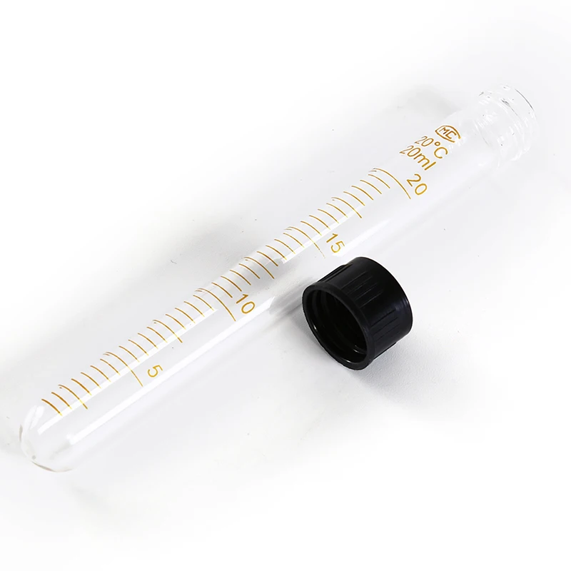 5ml 10ml 15ml 20ml new Scale Line Glass Test Tube Round Bottom With Screw Cap For Chemistry Laboratory