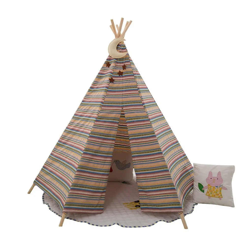 Распродажа Dream House Классические однотонные белые четыре полюса одно окно Стиль индейских вигвама палатка для детей отличный подарок для детская