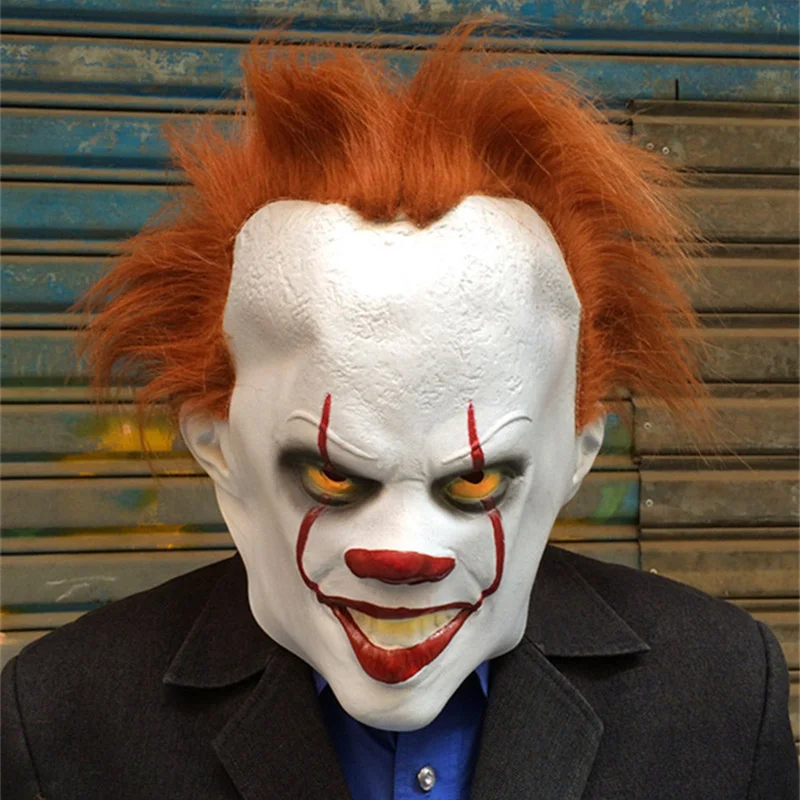 Pennywise Clown Хэллоуин маска для Для мужчин женщин пародия террор Эмульсия Материал