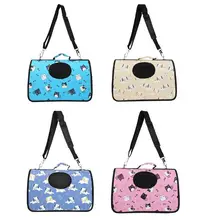 Portable Cartoon Pet Carrier Dogs Cats Outing Bag Foldable Shoulder Bags