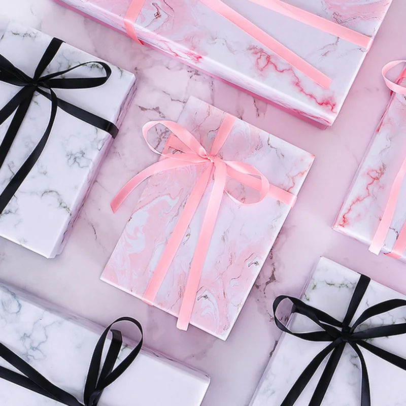 

Fashionable Copper cardboard gift box Customized Imitation marble gift Carton Creativity Business Haute Couture Large gift box