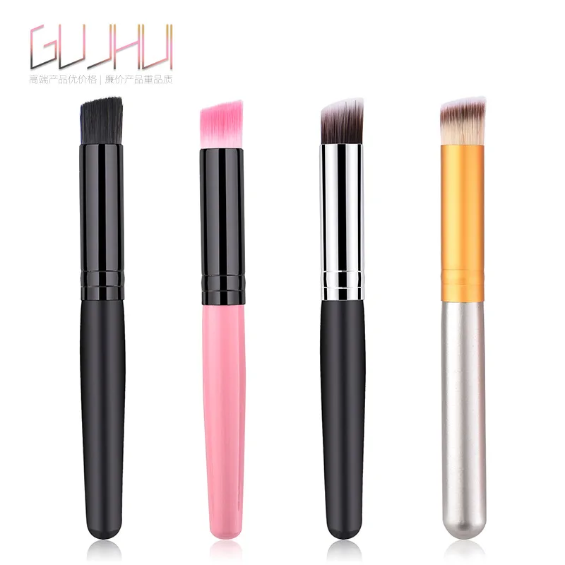 

GUJHUI 1 Pcs Single Mask Powder Makeup Brush Flame Blush Blusher Brush Foundation Powder Highlighter Blending Brushes