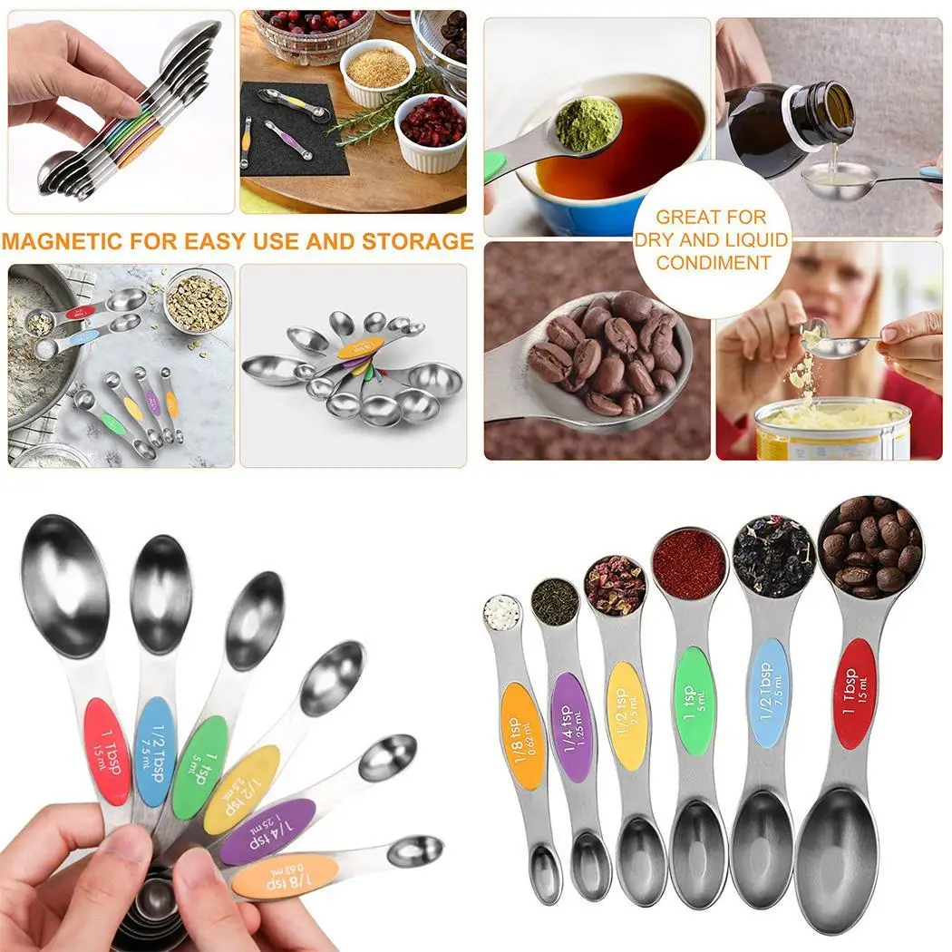 

Double-head Seasoning Measuring Spoon 6pcs Set Multi Scale Measuring Kitchen Spoon