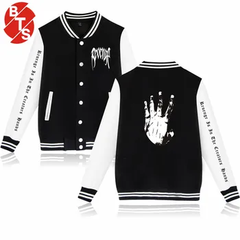 

2018 new XXXTentacion hip hop singer style long sleeve baseball jacket fashion Korean wind loose baseball jacket shirt unisex