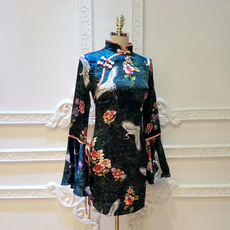 Китайское платье Cheongsam Qipao Shanghai Tang японское кимоно свободное Ретро винтажное