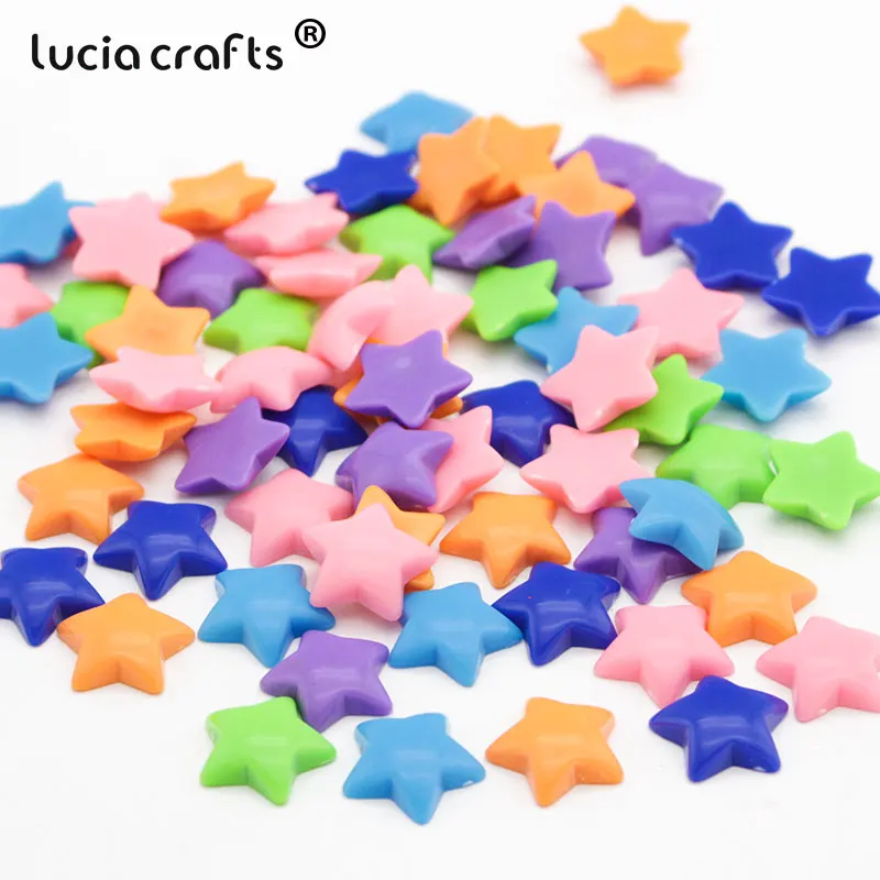 

36pcs/lot 16mm Mixed Star Type Flatback Resin Acrylic Cabochons Beads DIY Scrapbooking Crafts Phone Embellishments E1219